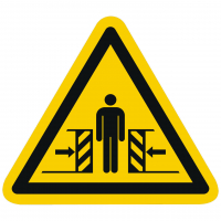 Warnzeichen Warnung vor Quetschgefahr nach ISO 7010 (W019)