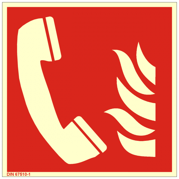 Brandschutzzeichen Brandmeldetelefon nach ISO 7010 (F006)
