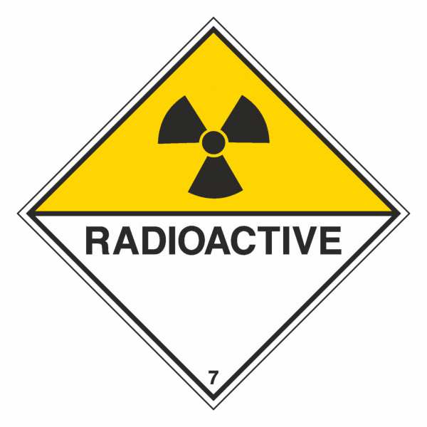 Gefahrzettel Radioaktive Stoffe Klasse 7D
