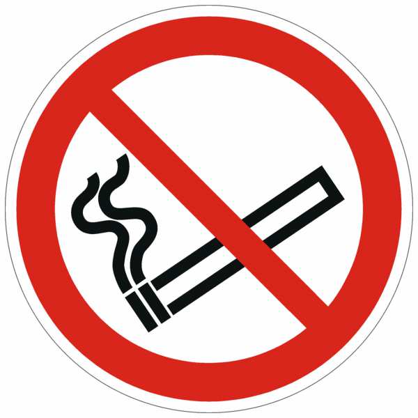 Verbotszeichen Rauchen verboten nach ISO 7010 (P002)