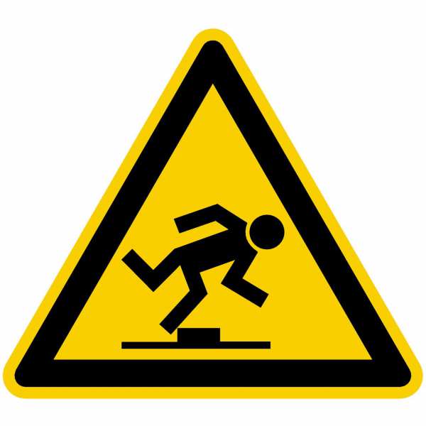 Warnzeichen Warnung vor Stolpergefahr nach BGV A8 (W14)