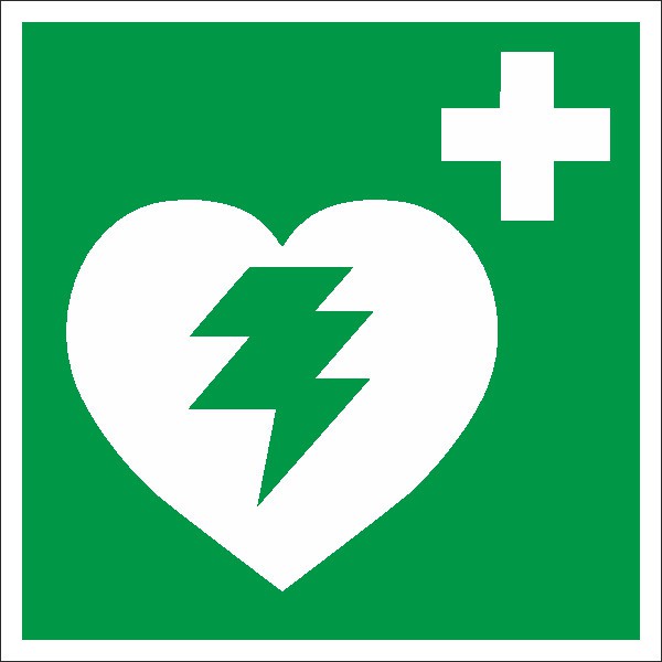 Rettungszeichen Defibrillator nach BGV A8 (E17)