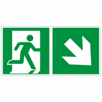 Rettungszeichen Rettungsweg rechts abwärts nach ISO 7010 (E002) / ASR A1.3