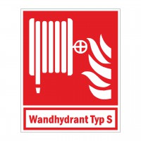 Brandschutzzeichen Löschschlauch mit Zusatz Wandhydrant Typ S nach ISO 7010 (F002) Brandschutzzeichen Löschschlauch mit Zusatz Wandhydrant Typ S nach ISO 7010 (F002)