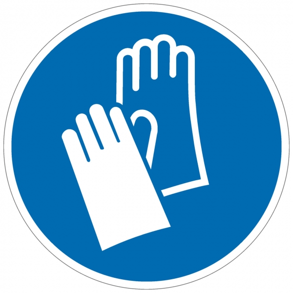 Gebotszeichen Handschutz benutzen nach ISO 7010 (M009)