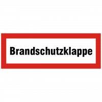 Brandschutzschild mit Text Brandschutzklappe