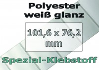 Polyester-Etiketten - weiß glanz (1000 Stk. auf Rolle) Polyester-Etiketten - weiß glanz (1000 Stk. auf Rolle)