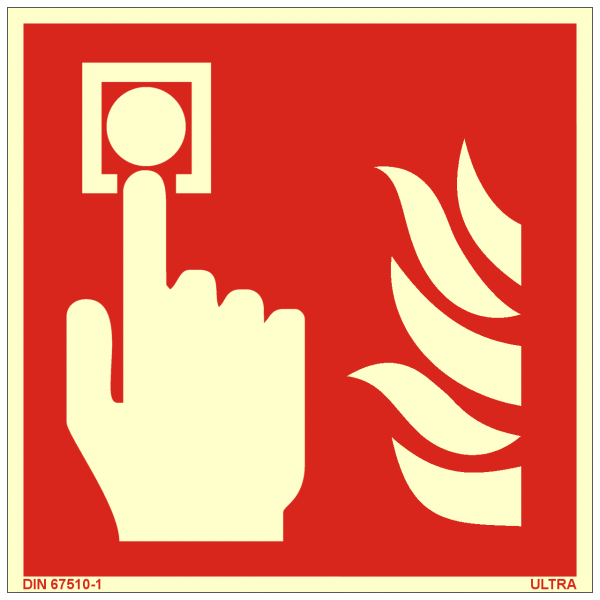 Brandschutzzeichen Brandmelder nach ISO 7010 (F005)