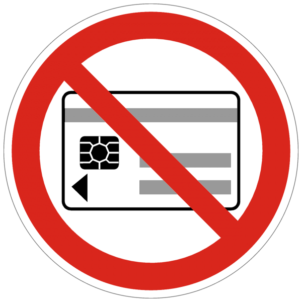 Verbotszeichen Mitführen von magn. und elektr. Datenträgern nach BGV A8 (P21)