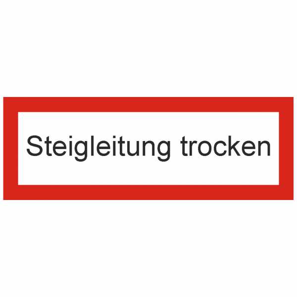 Brandschutzschild mit Text Steigleitung trocken