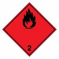 Gefahrzettel Entzündbare Gase (schwarze Flamme) Klasse 2.1