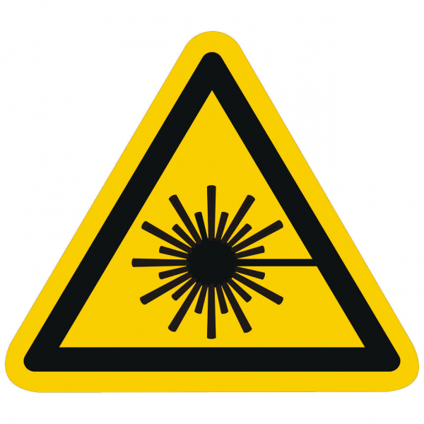 Warnzeichen Warnung vor Laserstrahl nach ISO 7010 (W004)