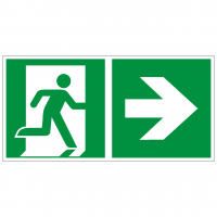 Rettungszeichen Rettungsweg - Notausgang rechts nach ISO 7010 (E002) / ASR A1.3