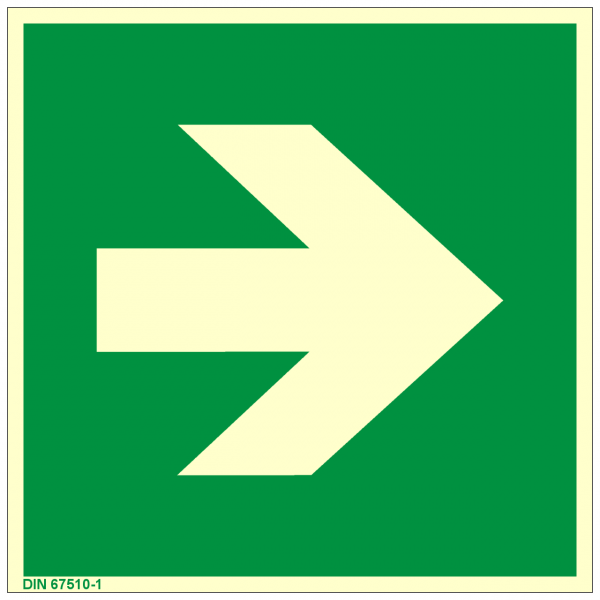 Rettungszeichen Richtungsangabe links rechts nach ISO 7010 (E005) / ASR A1.3