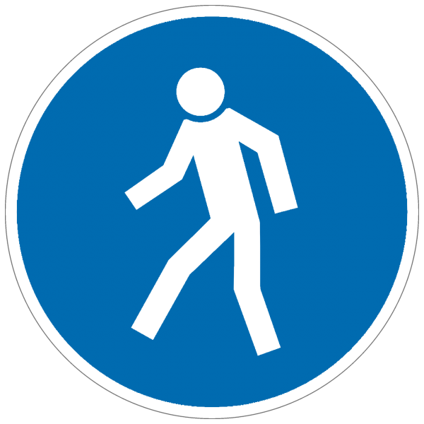 Gebotszeichen Für Fußgänger nach BGV A8 (M10)