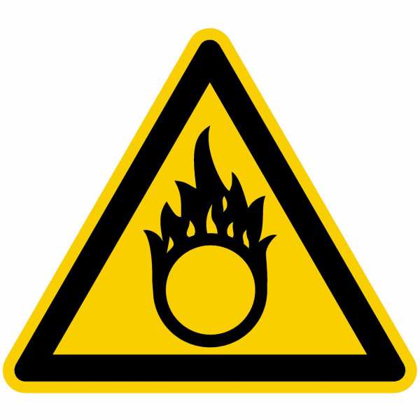 Warnzeichen Warnung vor brandfördernden Stoffen nach BGV A8 (W11)