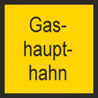 Hinweisschild Gashaupthahn