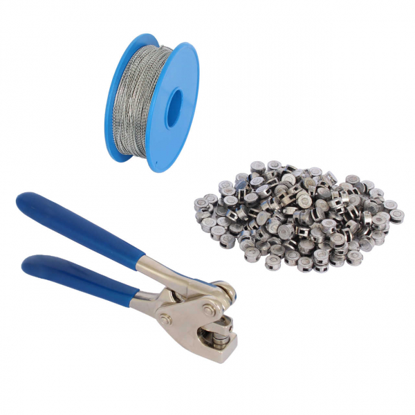 Spar-Paket 8 mm: Plombenzange + Plomben + Draht