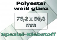 Polyester-Etiketten - weiß glanz (1000 Stk. auf Rolle) Polyester-Etiketten - weiß glanz (1000 Stk. auf Rolle)
