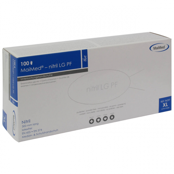 Guanti Nitrile Maimed Solution Next PF Bianchi M (GR.8) - Senza Polvere, Senza Lattice, 200 Pezzi