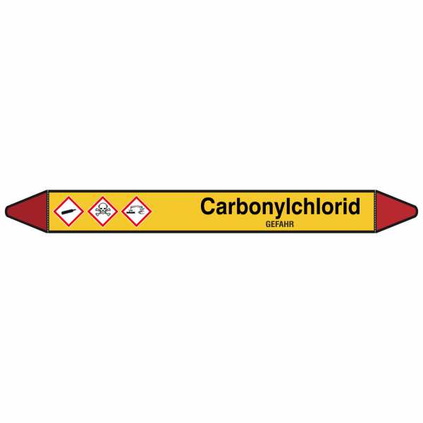 Brady Rohrmarkierer mit Text Carbonylchlorid - GEFAHR