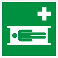 Rettungszeichen Krankentrage nach ISO 7010 (E013) / ASR A1.3