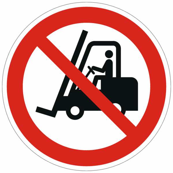 Verbotszeichen Flurförderfahrzeuge verboten nach ISO 7010 (P006)