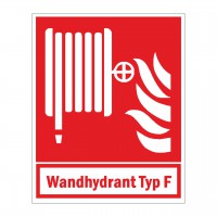 Brandschutzzeichen Löschschlauch mit Zusatz Wandhydrant Typ F nach ISO 7010 (F002) Brandschutzzeichen Löschschlauch mit Zusatz Wandhydrant Typ F nach ISO 7010 (F002)