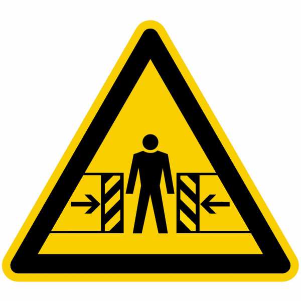 Warnzeichen Warnung vor Quetschgefahr nach BGV A8 (W23)