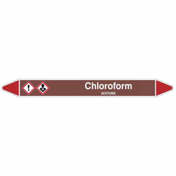 Brady Rohrmarkierer mit Text Chloroform - ACHTUNG