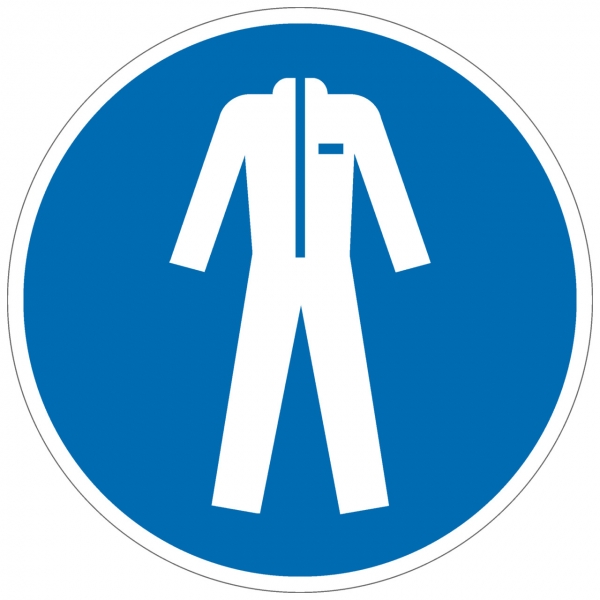 Gebotszeichen Schutzkleidung benutzen nach ISO 7010 (M010)