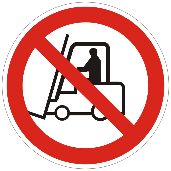 Verbotszeichen Für Flurförderzeuge verboten nach BGV A8 (P07)