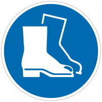 Gebotszeichen Fußschutz benutzen nach ISO 7010 (M008)