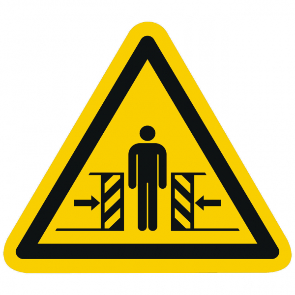 Warnzeichen Warnung vor Quetschgefahr nach ISO 7010 (W019)