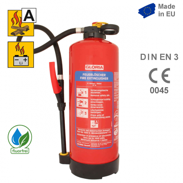 Gloria WKL 9 PRO Lithium-Ionen-Feuerlöscher, 9 Liter