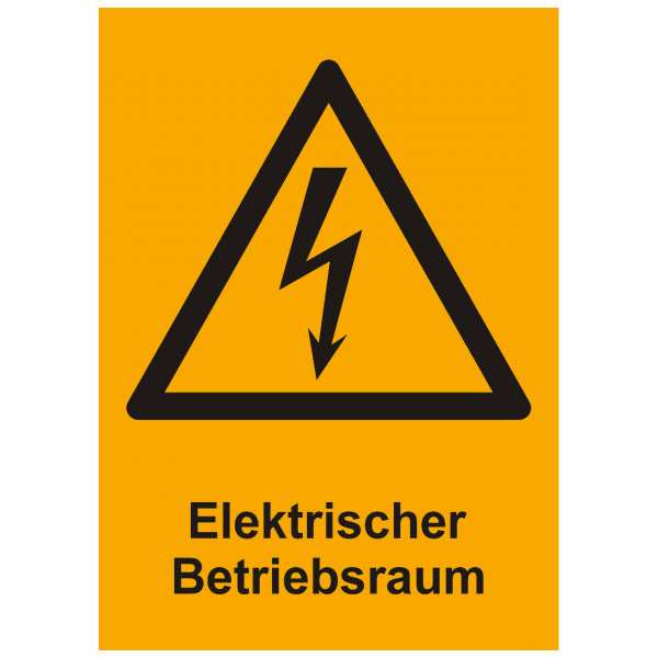 Kombischild Warnzeichen mit Text Elektrischer Betriebsraum, 264x370 mm Kunststoff