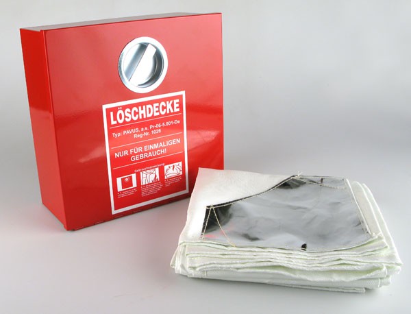 Löschdecke SQS 1800x1600 mit Löschdeckenbehälter