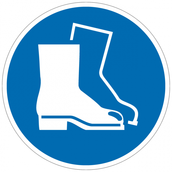 Gebotszeichen Fußschutz benutzen nach ISO 7010 (M008)