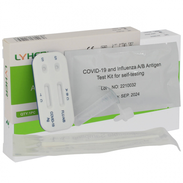 LYHER COVID19 & Grippe Antigen Test Kit Selbsttest SQS