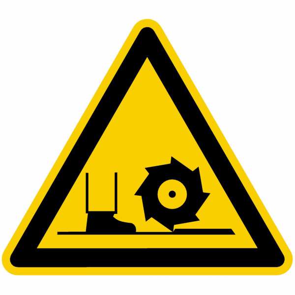 Warnzeichen Warnung vor Fräswelle nach BGV A8 (W22)