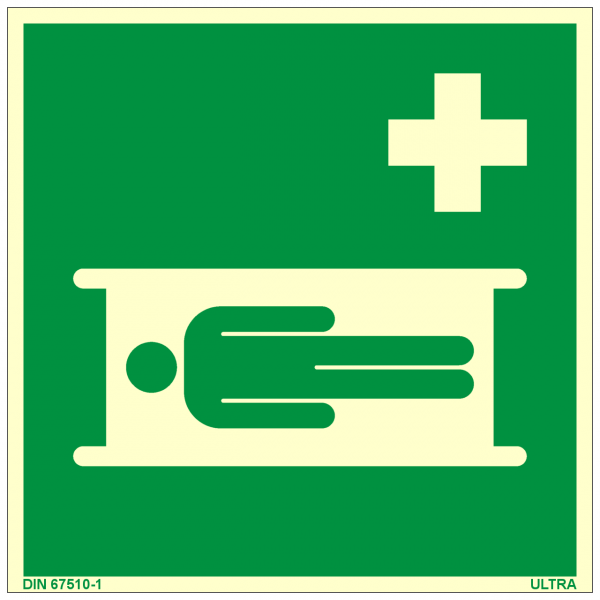 Rettungszeichen Krankentrage nach ISO 7010 (E013) / ASR A1.3