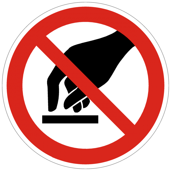 Verbotszeichen Berühren verboten nach BGV A8 (P08)