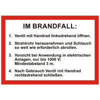 Handhabungsfolie Wandhydrant DIN 14461-1:2003-07 für formfesten Schlauch Handhabungsfolie Wandhydrant DIN 14461-1:2003-07 für formfesten Schlauch