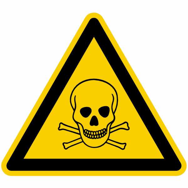 Warnzeichen Warnung vor giftigen Stoffen nach BGV A8 (W03)