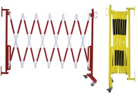 Scherengitter aus Stahl mit Rollen und Wandfixierung Scherengitter aus Stahl mit Rollen und Wandfixierung