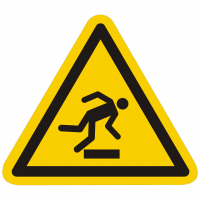 Warnzeichen Warnung vor Hindernissen am Boden nach ISO 7010 (W007)