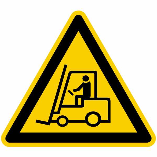 Warnzeichen Warnung vor Flurförderzeugen nach BGV A8 (W07)