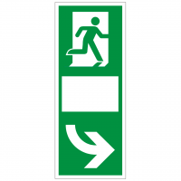 Türgriffhinterlegung langnachleuchtend, rechtsweisend mit Symbol nach ISO 7010 Türgriffhinterlegung langnachleuchtend, rechtsweisend mit Symbol nach ISO 7010