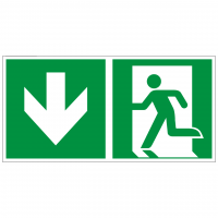 Rettungszeichen Rettungsweg abwärts gehen nach ISO 7010 (E001) ASR A1.3