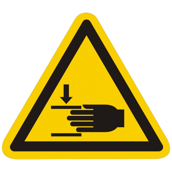 Warnzeichen Warnung vor Handverletzungen nach ISO 7010 (W024)
